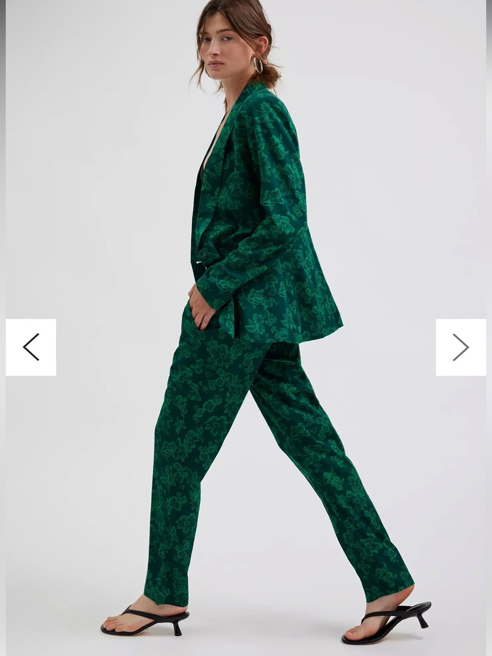 NWT Wildfang Green Abstract Print Straight Leg Pants Tailored